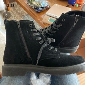 Black Lace-Up Ankle Boots